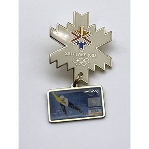 2002 Salt Lake Olympics Speed Skating Visa Credit Card Dangle Charm Pin